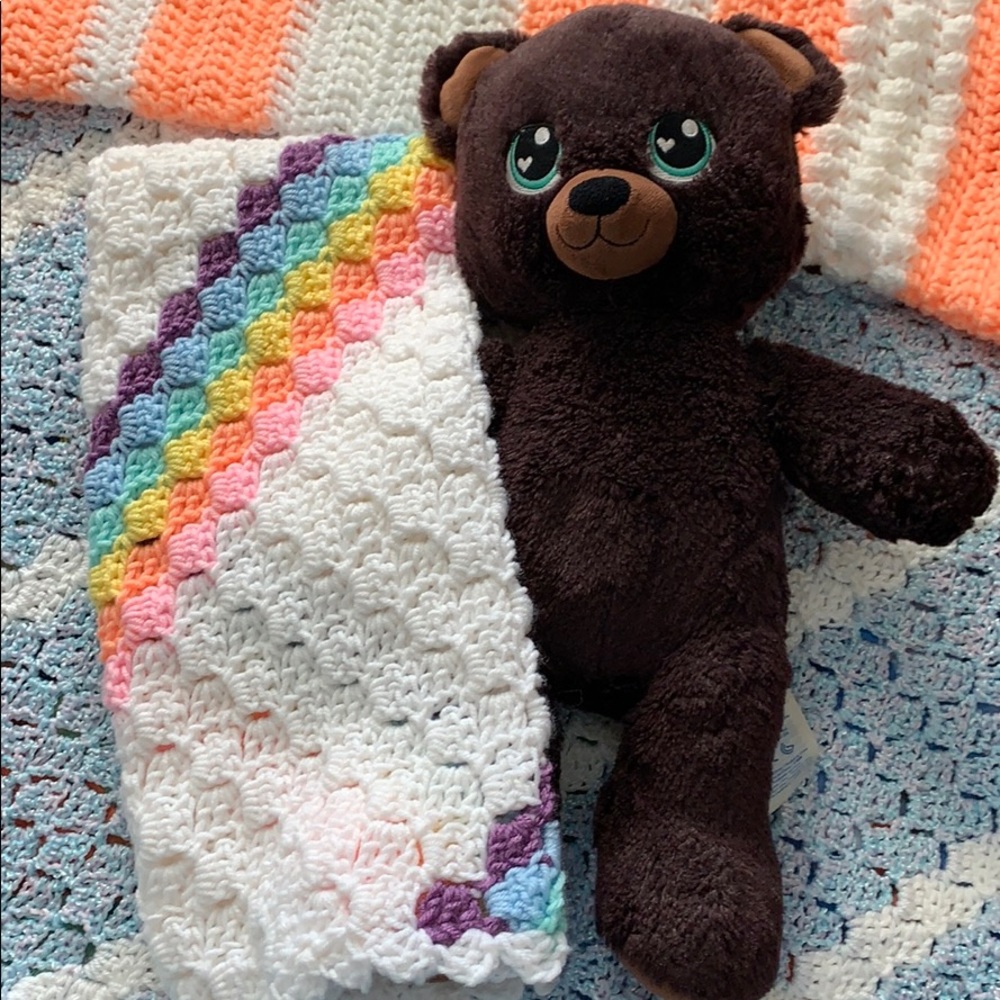 Handmade Crocheted Blanket .....Rainbow $38